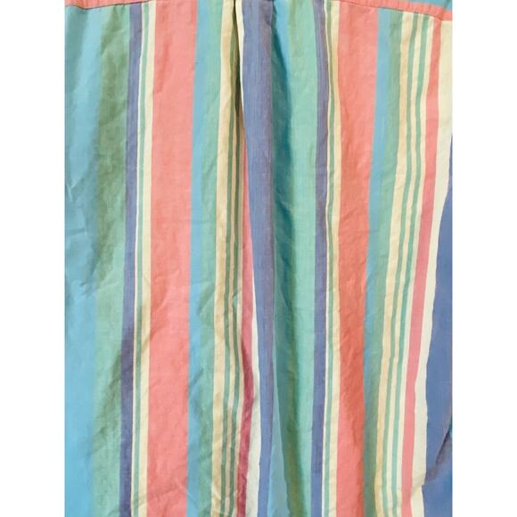 Vintage 1990's Nautica Pastel Striped Short Sleeve Button Shirt Mens Large - Picture 11 of 12